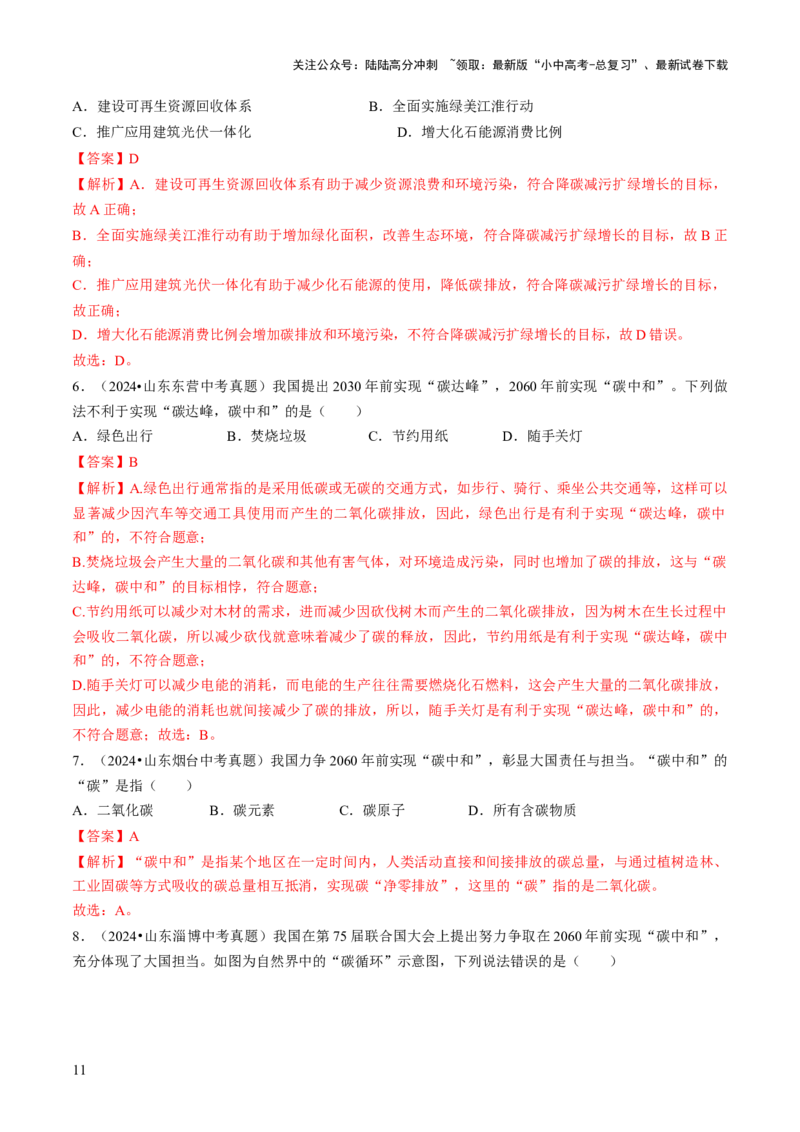 专题03碳和碳的氧化物（解析版）_02中考总复习（2026版更新中）_05-化学-中考总复习_2026年中考复习（更新中）_备战2026年中考化学真题题源解密