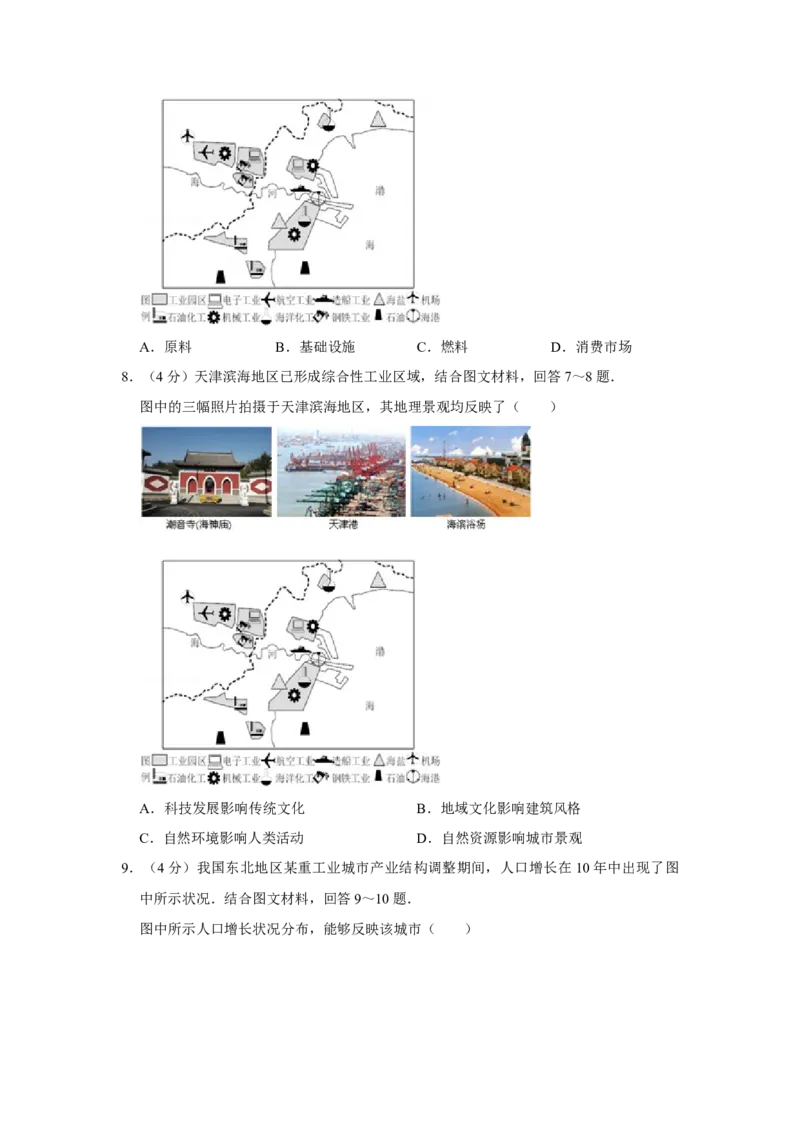 2010年天津市高考地理试卷_全国卷+地方卷_8.地理_1.地理高考真题试卷_2008-2020年_地方卷_天津高考地理08-21_A4word版