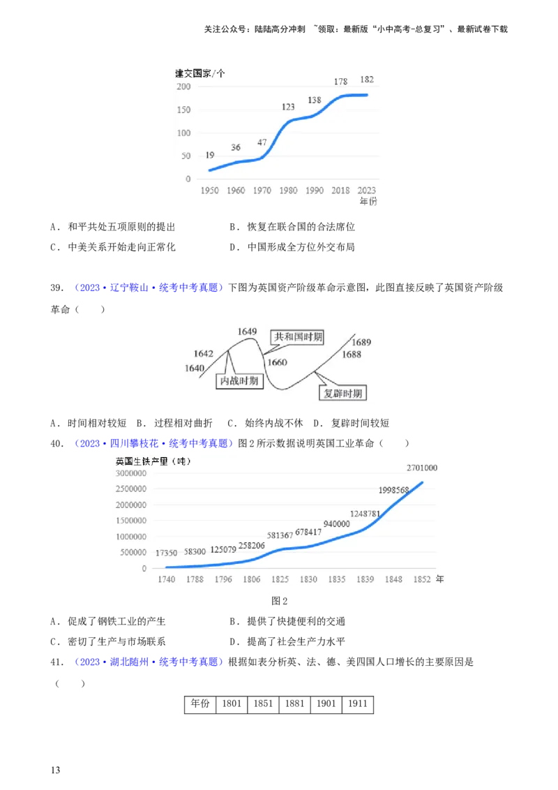 专题03数据表格类选择题（含答题技巧，题型专练100题）（原卷版）_02中考总复习（2026版更新中）_06-历史-中考总复习_2024年中考复习资料_二轮复习