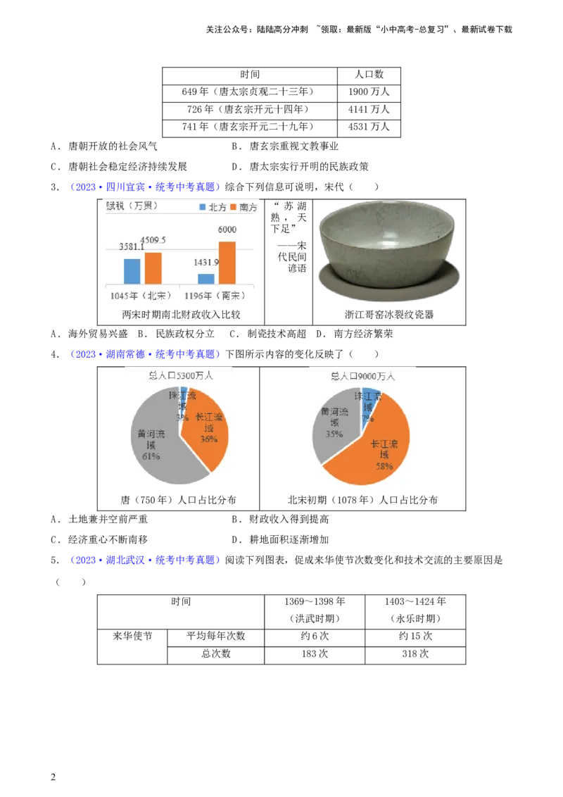 专题03数据表格类选择题（含答题技巧，题型专练100题）（原卷版）_02中考总复习（2026版更新中）_06-历史-中考总复习_2024年中考复习资料_二轮复习