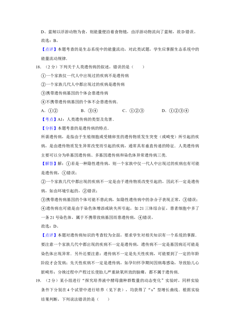 2009年江苏省高考生物试卷解析版_全国卷+地方卷_6.生物_1.生物高考真题试卷_2008-2020年_地方卷_江苏高考生物07-20_A4word版