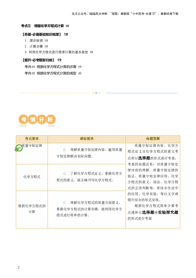 专题02质量守恒定律化学方程式（讲义）（解析版）_02中考总复习（2026版更新中）_05-化学-中考总复习_2024年中考复习资料_一轮复习资料_2024年中考化学一轮复习讲练测（全国通用）