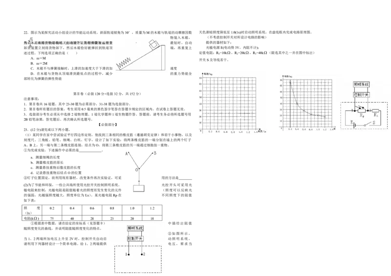 2009年高考真题物理（山东卷）（原卷版）_全国卷+地方卷_4.物理_1.物理高考真题试卷_2008-2020年_地方卷_山东高考物理08-21_山东高考物理_A3版_pdf版