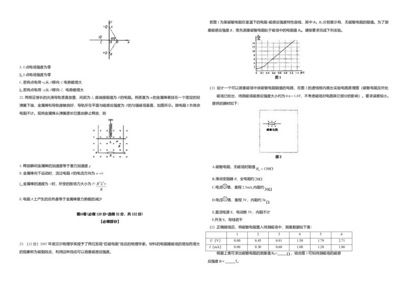 2008年高考真题物理（山东卷）（原卷版）_全国卷+地方卷_4.物理_1.物理高考真题试卷_2008-2020年_地方卷_山东高考物理08-21_山东高考物理_A3版