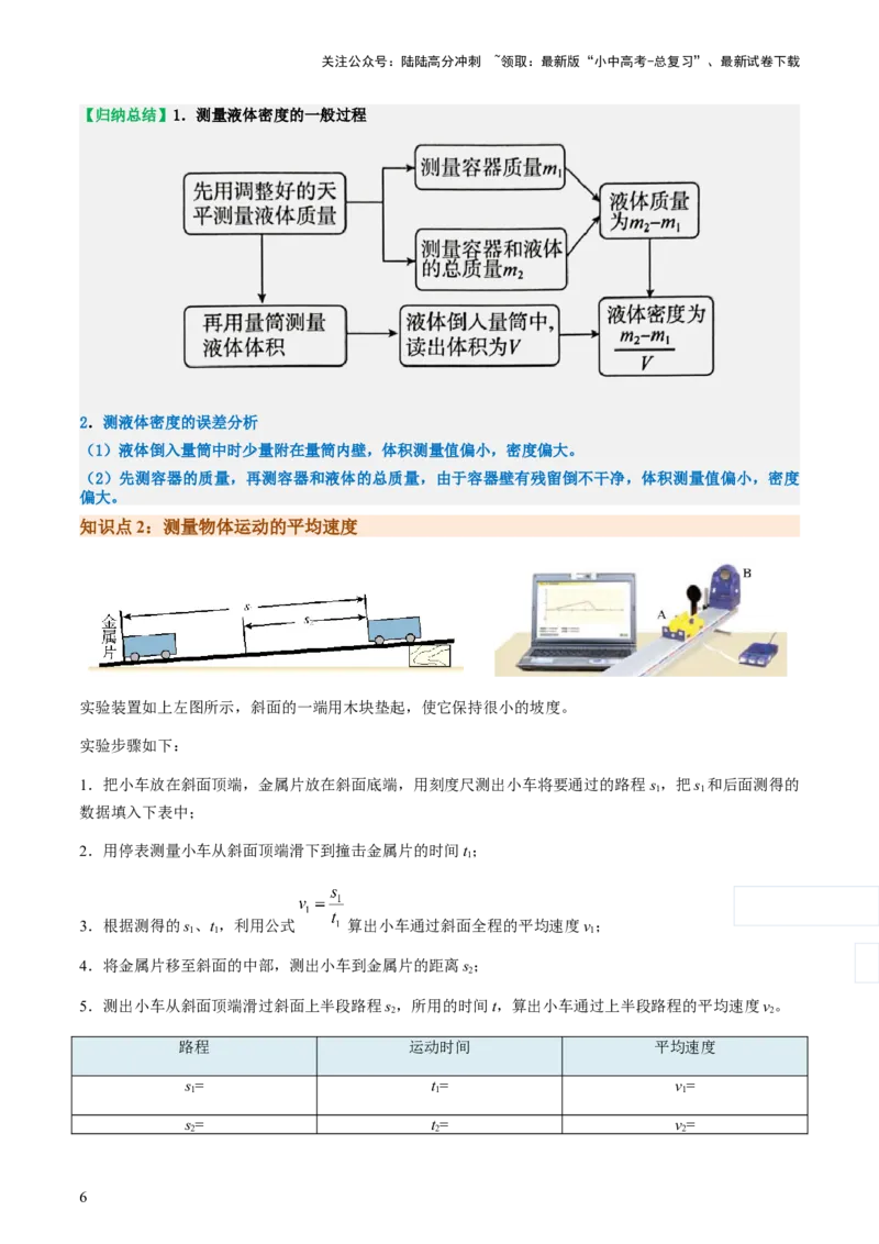 专题02测量类实验题-备战2024年中考物理抢分秘籍（全国通用）（解析版）_02中考总复习（2026版更新中）_04-物理-中考总复习_2024年中考复习资料_三轮复习_第二部分考前解题秘籍