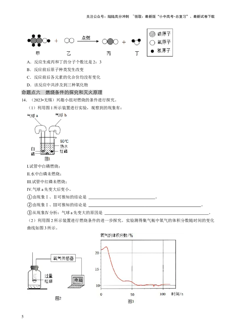专题03物质的化学变化（原卷版）_02中考总复习（2026版更新中）_05-化学-中考总复习_2024年中考复习资料_三轮复习_查漏补缺2024年中考化学复习冲刺过关（全国通用）