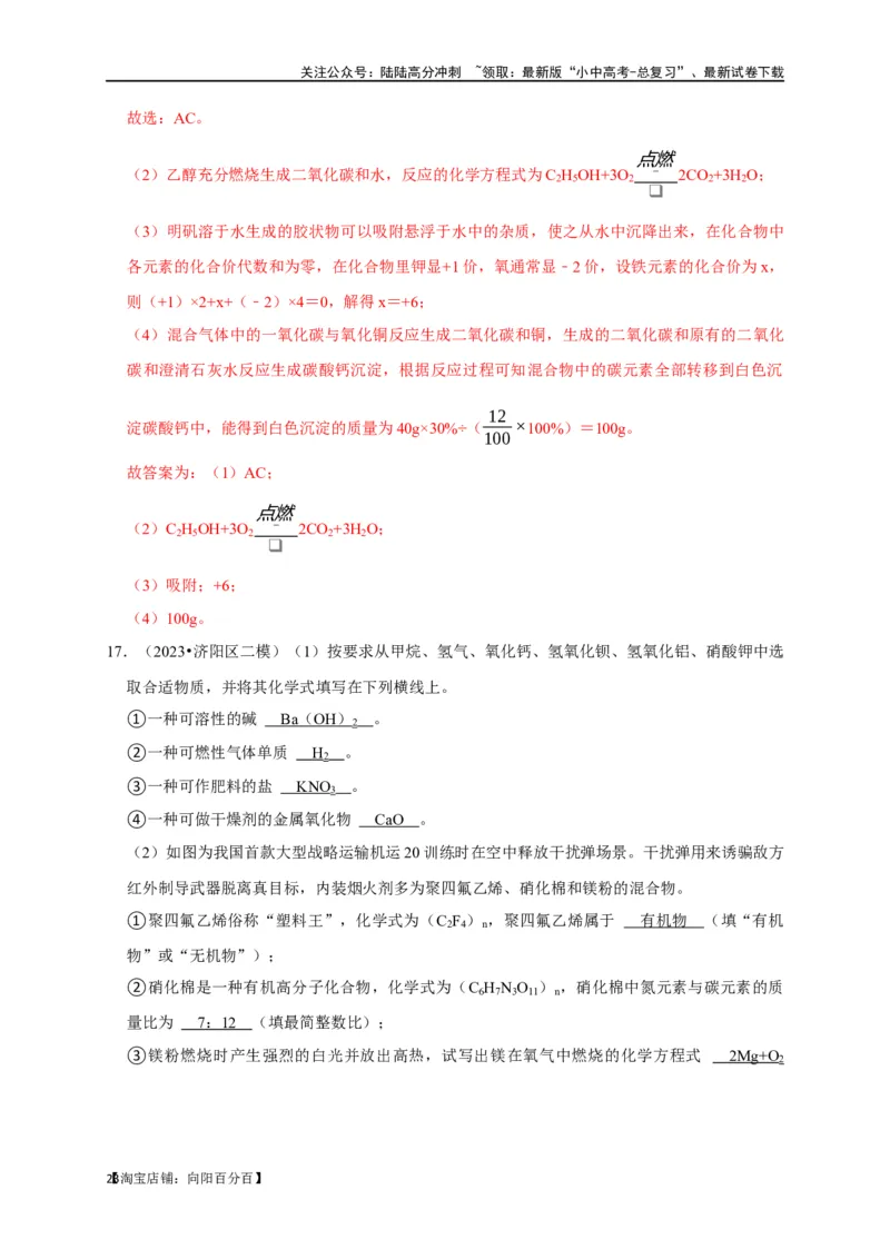 专题02物质的分类（解析版）_02中考总复习（2026版更新中）_05-化学-中考总复习_2024年中考复习资料_一轮复习资料_完2024年中考化学复习考点一遍过（全国通用）_教师版（含答案解析）