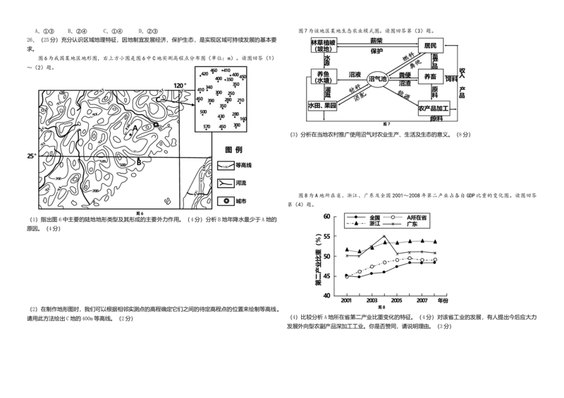 2009年高考真题地理（山东卷）（解析版）_全国卷+地方卷_8.地理_1.地理高考真题试卷_2008-2020年_地方卷_山东高考地理08-21_山东高考地理_A3版