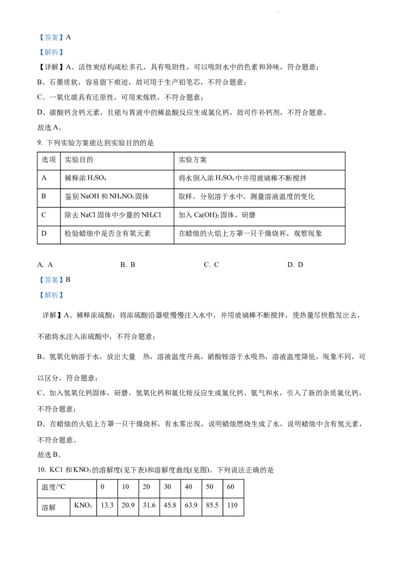 精品解析：2022年江苏省连云港市中考化学真题（解析版）_江苏省中考_01江苏省13市中考历年真题2008-2025新_、中考全套_江苏省中考历年真题_江苏省中考化学2008-2024