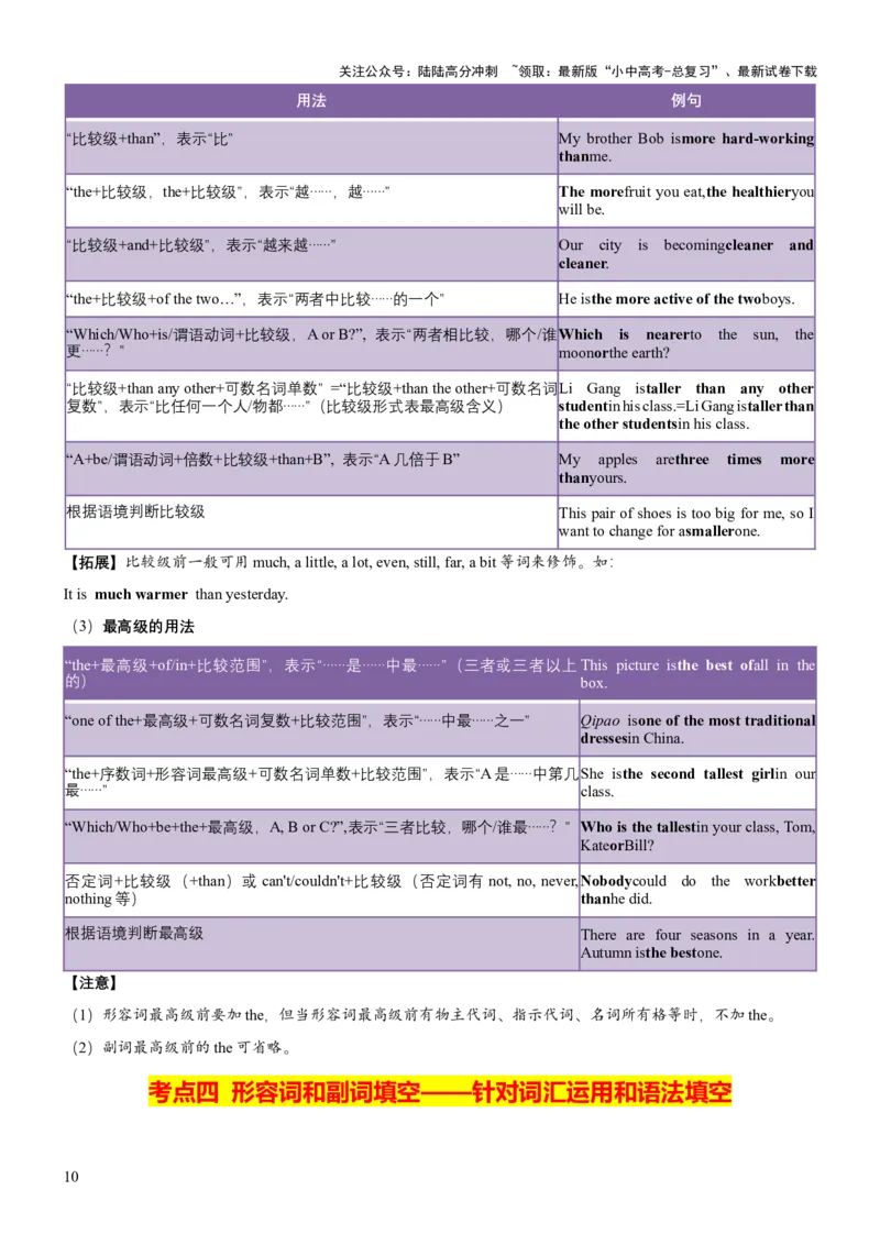 专题03形容词和副词（讲练）（原卷版）_02中考总复习（2026版更新中）_03-英语-中考总复习_2025中考复习资料_2025中考二轮课件ppt+讲义+练习英语_讲义+练习