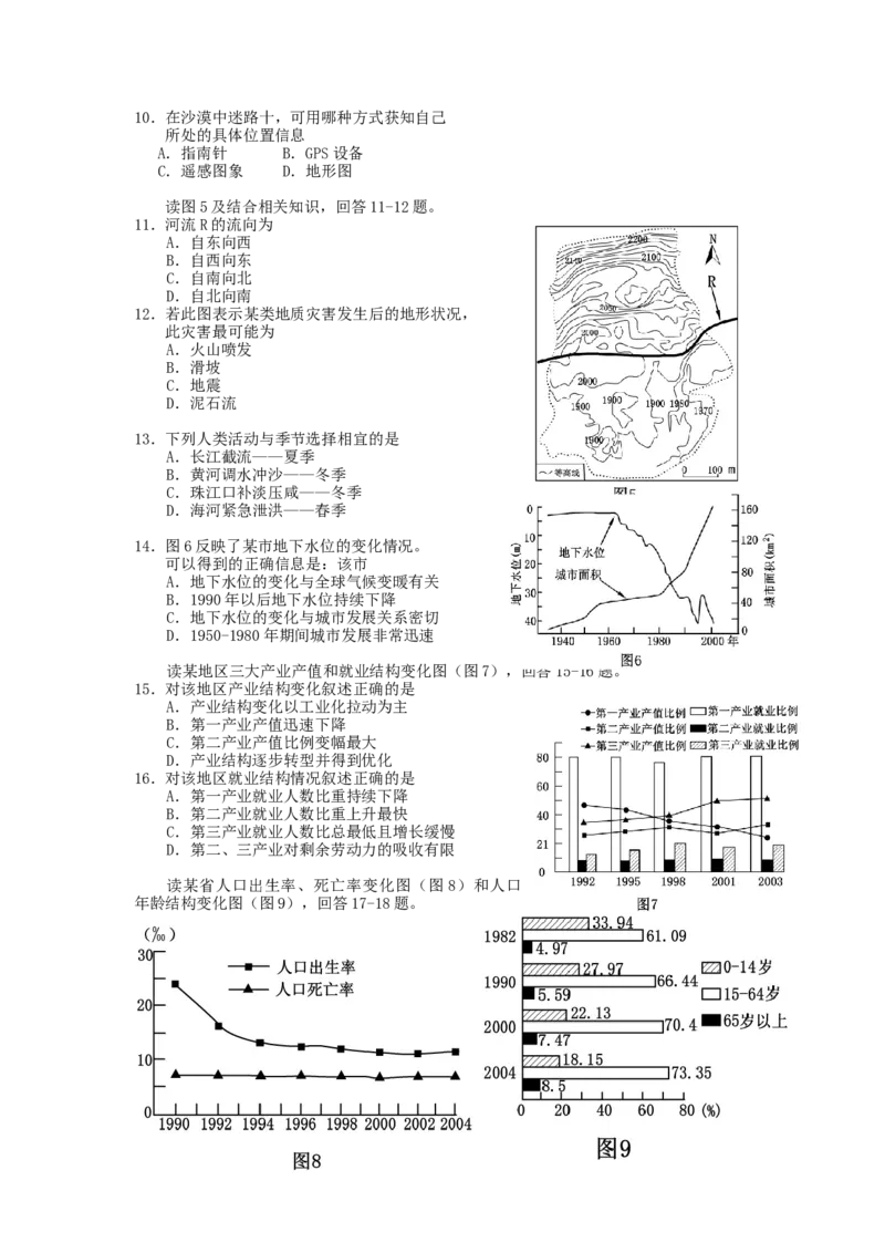 2007年广东高考地理真题及答案_全国卷+地方卷_8.地理_1.地理高考真题试卷_1990-2007年各地高考历年真题_广东