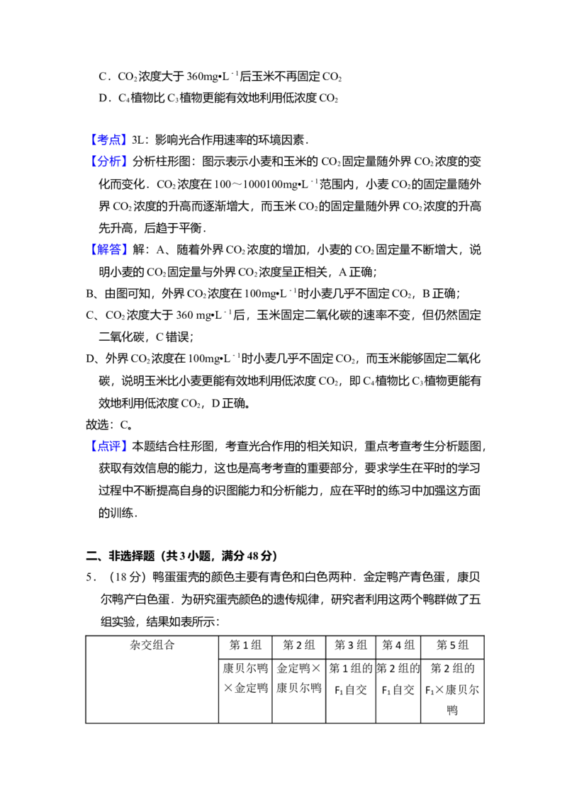 2009年北京市高考生物试卷（解析版）_全国卷+地方卷_6.生物_1.生物高考真题试卷_2008-2020年_地方卷_北京高考生物08-21_A4word版