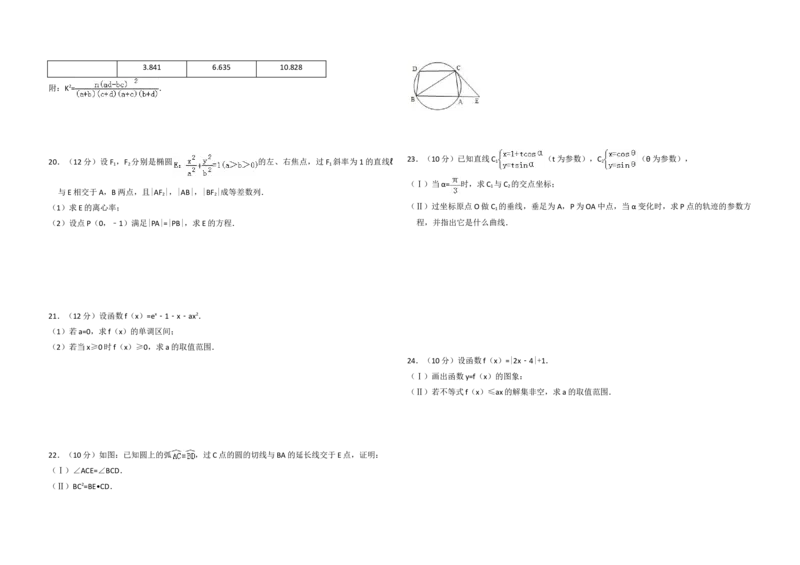2010年全国统一高考数学试卷（理科）（新课标）（原卷版）_全国卷+地方卷_2.数学_1.数学高考真题试卷_2008-2020年_地方卷_福建高考数学07-22_A3word版