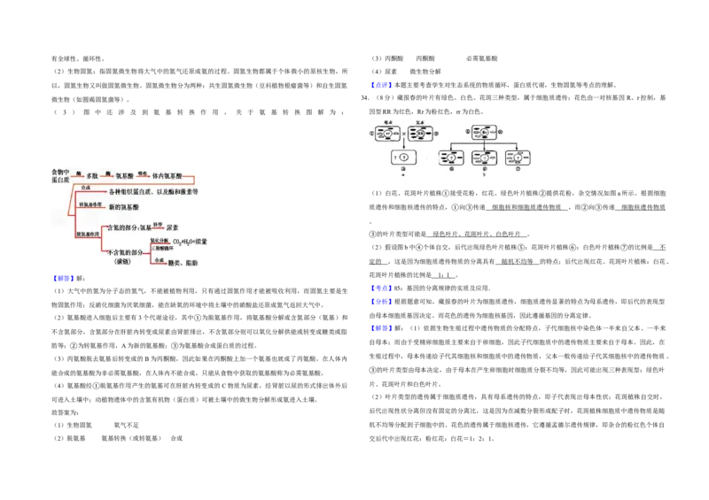 2007年江苏省高考生物试卷解析版_全国卷+地方卷_6.生物_1.生物高考真题试卷_2008-2020年_地方卷_江苏高考生物07-20_A3word版