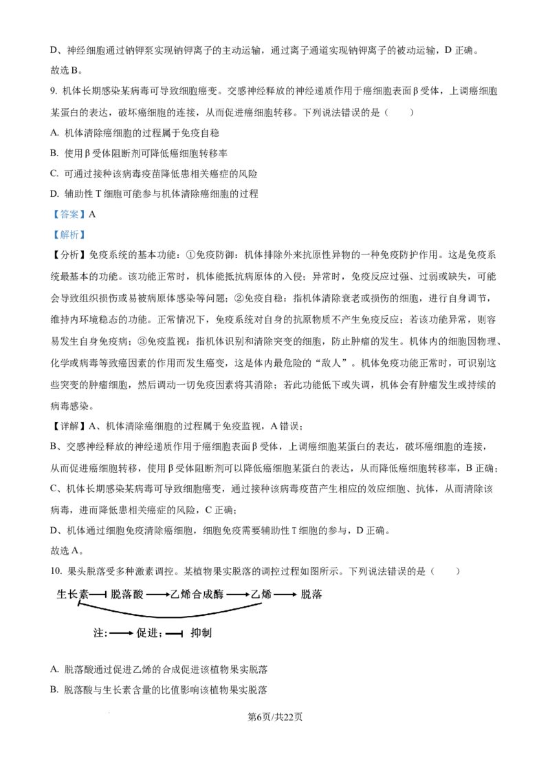 2025年高考山东卷生物真题试卷（解析版）_2025全国各省高考真题+答案_24、山东卷（物理、政治、化学、历史、生物、地理）_参考版本2