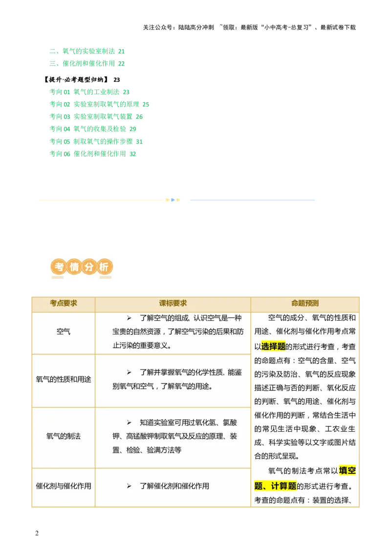 专题03空气氧气（讲义）（解析版）_02中考总复习（2026版更新中）_05-化学-中考总复习_2024年中考复习资料_一轮复习资料_2024年中考化学一轮复习讲练测（全国通用）