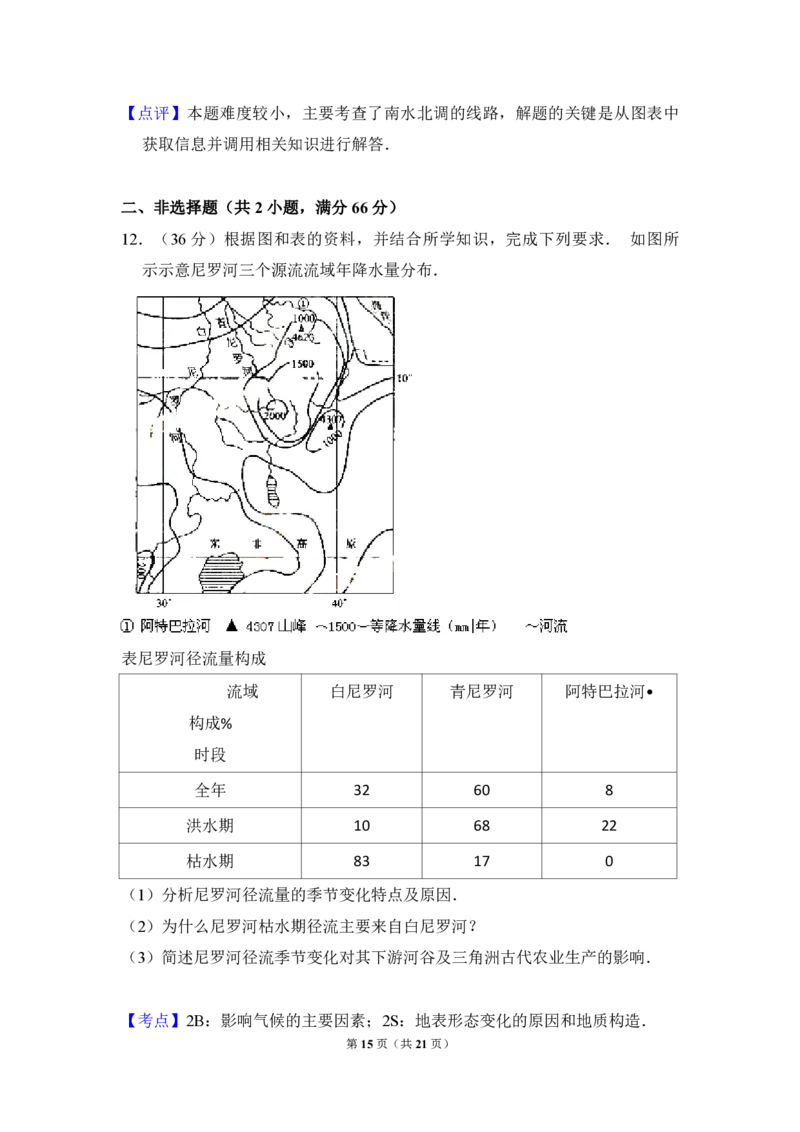 2009年全国统一考试地理试卷（全国卷Ⅰ）（解析版）_全国卷+地方卷_8.地理_1.地理高考真题试卷_2008-2020年_全国卷_全国统一高考地理（新课标ⅰ）08-21_A4word版_PDF版（赠送）