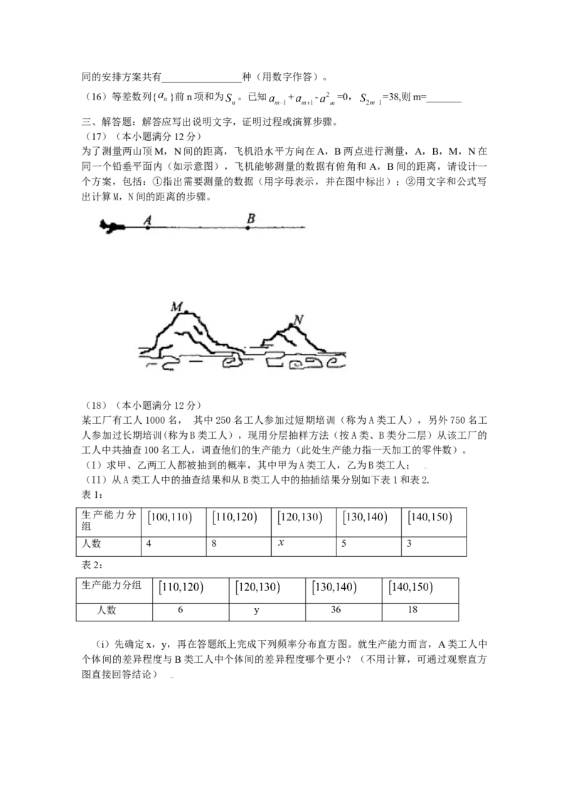 2009年海南省高考数学（原卷版）（理科）_全国卷+地方卷_2.数学_1.数学高考真题试卷_2008-2020年_地方卷_海南高考数学08-22_A4word版_原卷版（建议只打印原卷版，答案版手机对答案即可）
