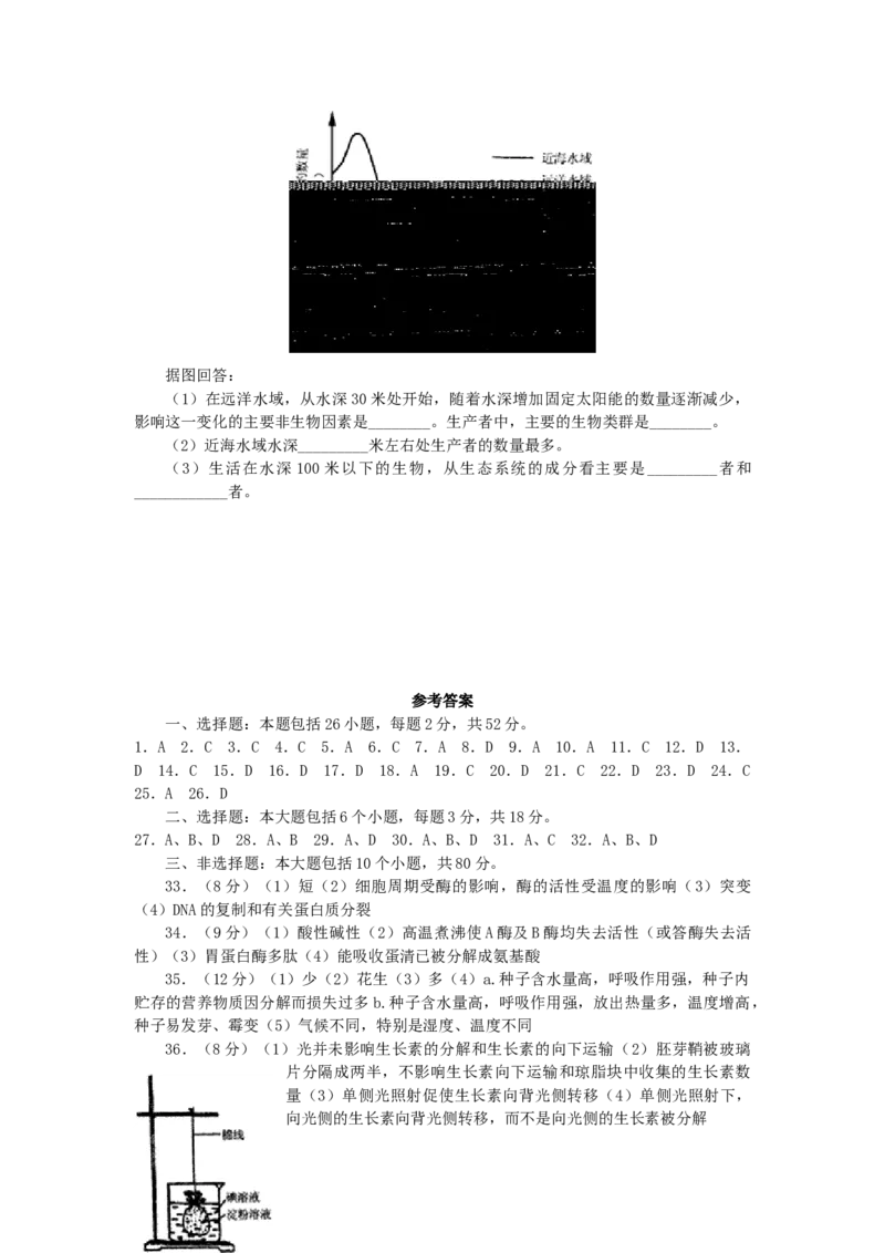 2002年广东高考生物真题及答案_全国卷+地方卷_6.生物_1.生物高考真题试卷_1990-2007年各地高考历年真题_广东