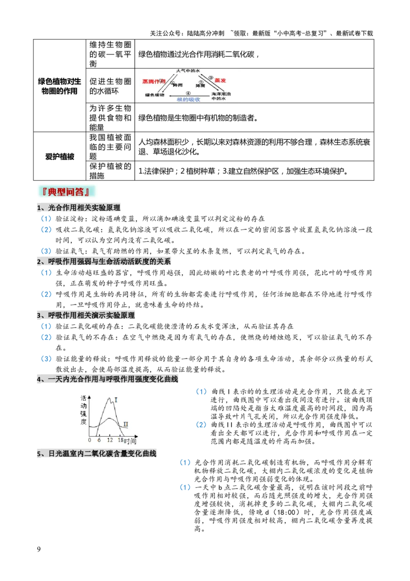 专题03植物的生活（3大模板）（解析版）_02中考总复习（2026版更新中）_08-生物-中考总复习_2025中考复习资料_2025年中考生物答题方法模板