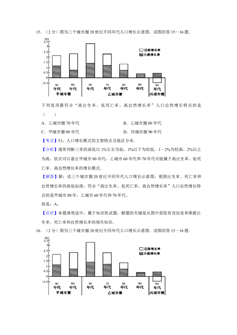 2010年江苏省高考地理试卷解析版_全国卷+地方卷_8.地理_1.地理高考真题试卷_2008-2020年_地方卷_江苏高考地理08-21_A4word版