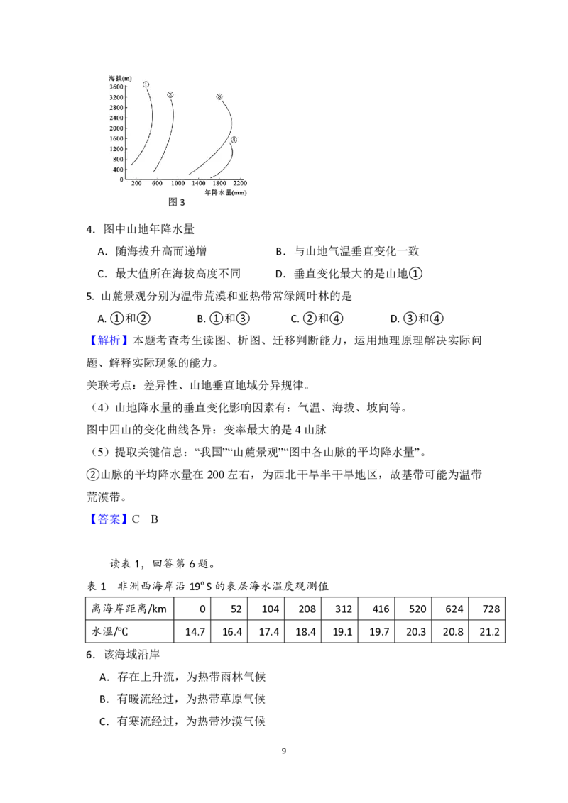 2009年北京市高考地理试卷（解析版）_全国卷+地方卷_8.地理_1.地理高考真题试卷_2008-2020年_地方卷_北京高考地理08-21_A4word版_PDF版（赠送）