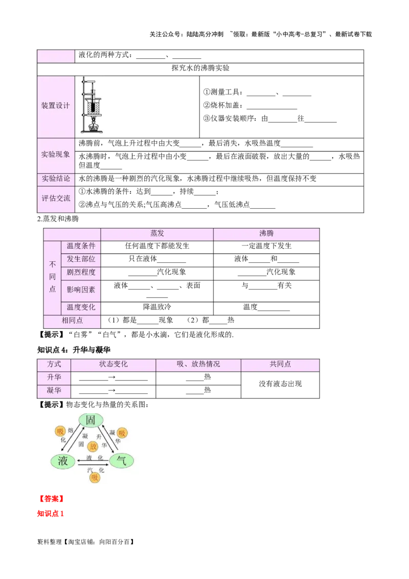 专题04物态变化（解析版）_02中考总复习（2026版更新中）_04-物理-中考总复习_2024年中考复习资料_一轮复习_完备战2024年中考物理一轮复习考点帮（全国通用）_教师版（含答案解析）