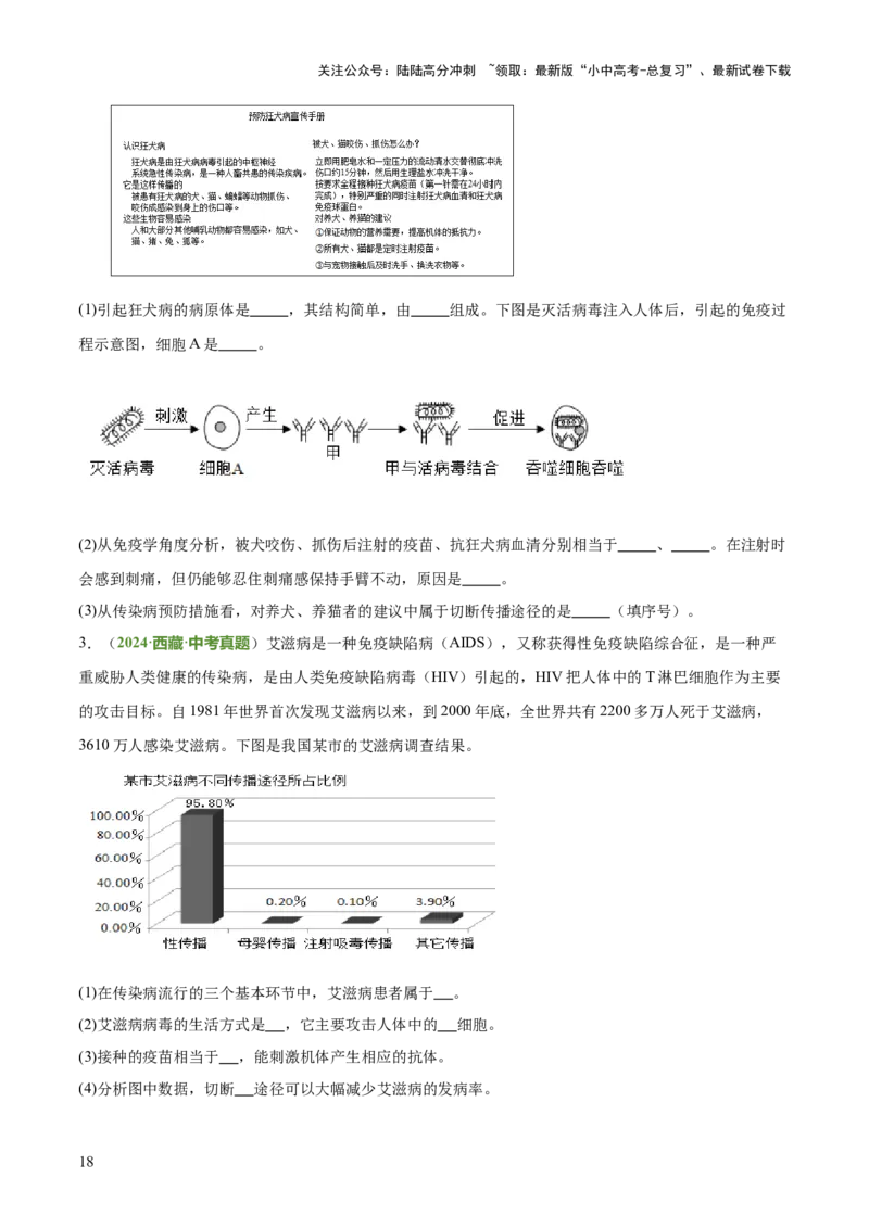 专题05人体生理与健康（二）（3大答题模板）（原卷版）_02中考总复习（2026版更新中）_08-生物-中考总复习_2025中考复习资料_2025年中考生物答题方法模板