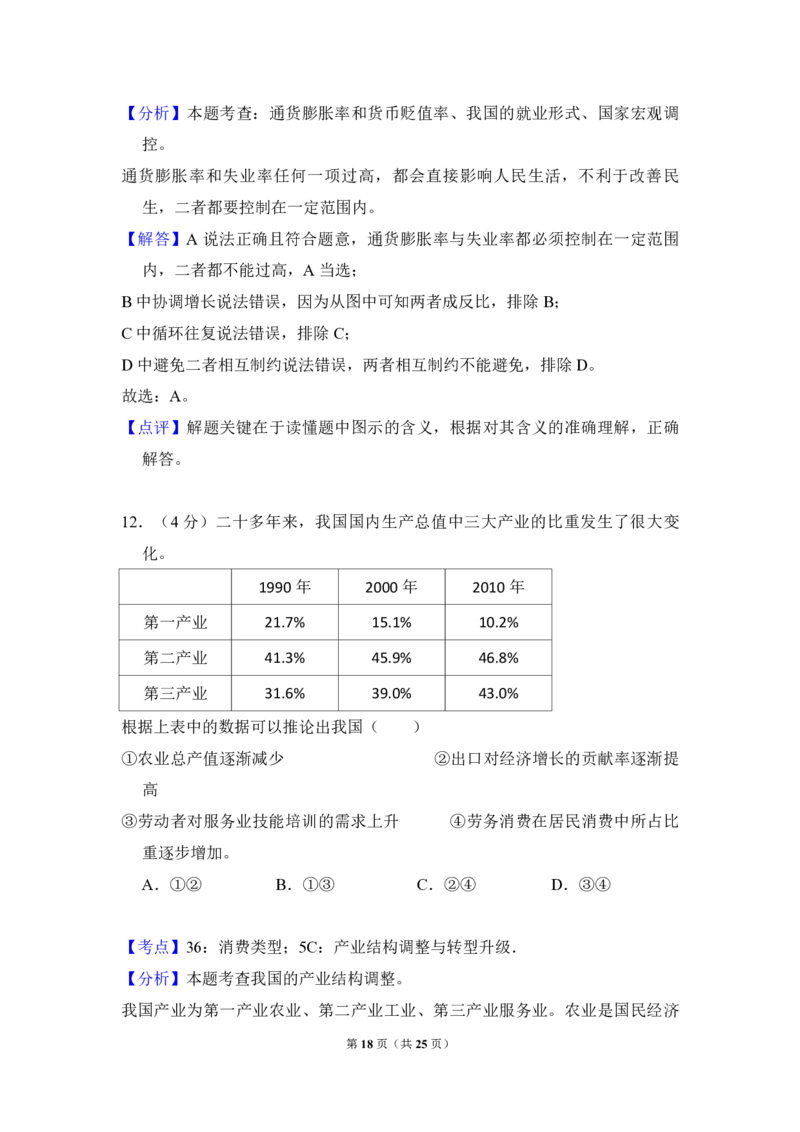 2011年北京市高考政治试卷（解析版）_全国卷+地方卷_9.政治_1.政治高考真题试卷_2008-2020年_地方卷_北京高考政治08-21_A4word版_PDF版（赠送）