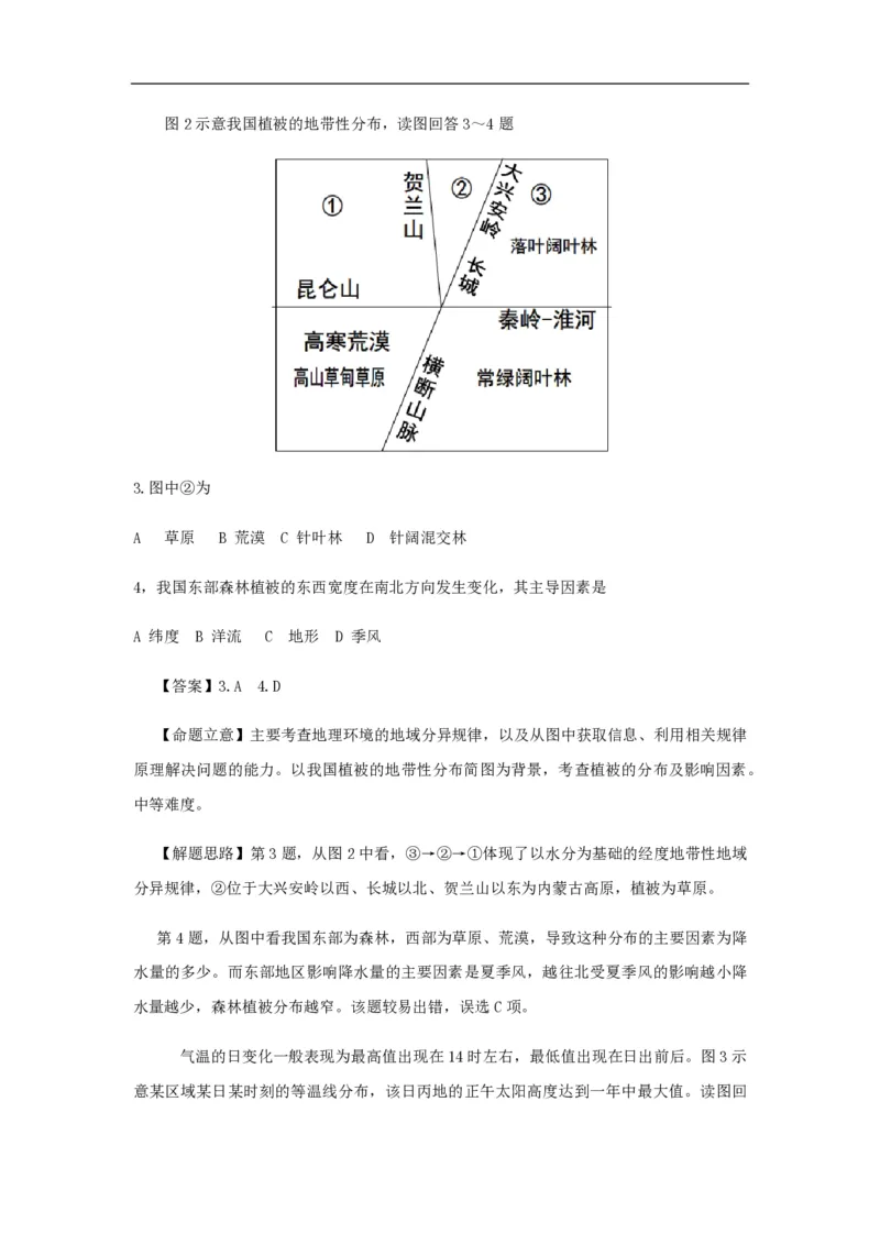 2013年高考真题地理（山东卷）（解析版）_全国卷+地方卷_8.地理_1.地理高考真题试卷_2008-2020年_地方卷_山东高考地理08-21_山东高考地理_A4版_PDF版