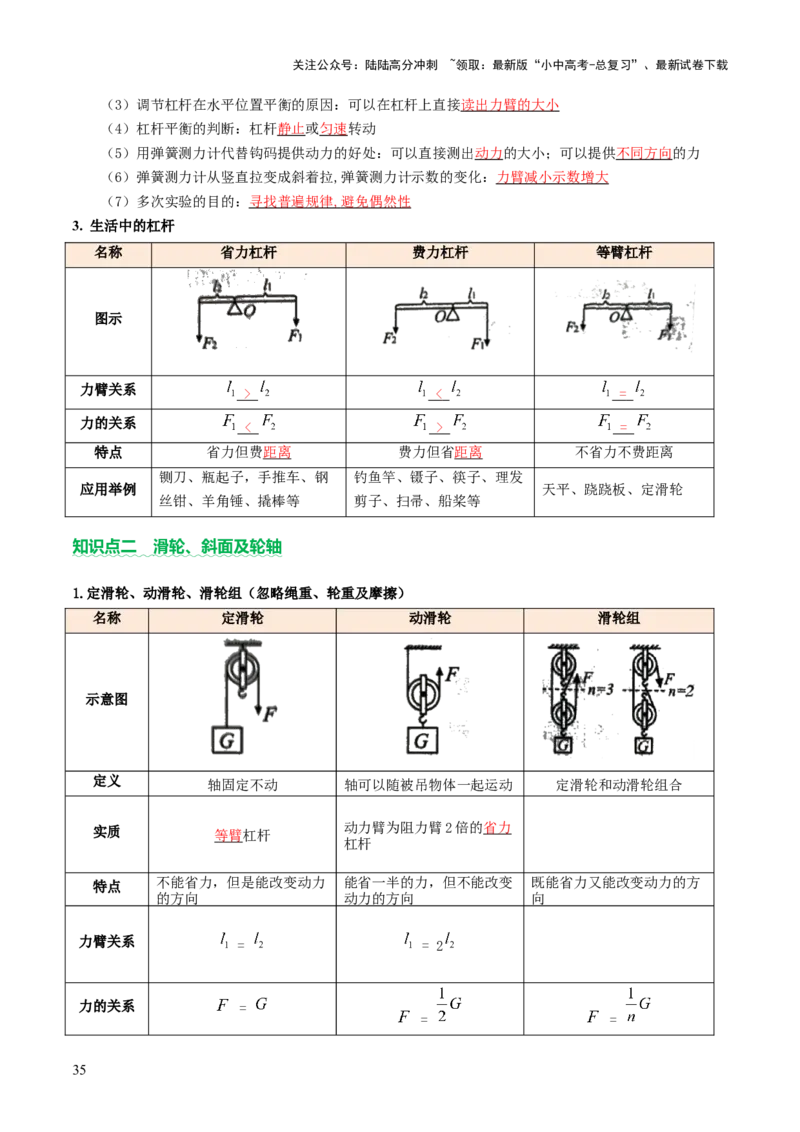 专题05机械能和简单机械（讲练）（解析版）_02中考总复习（2026版更新中）_04-物理-中考总复习_2025年中考复习资料_2025中考二轮课件ppt+讲义+练习物理_讲义+练习