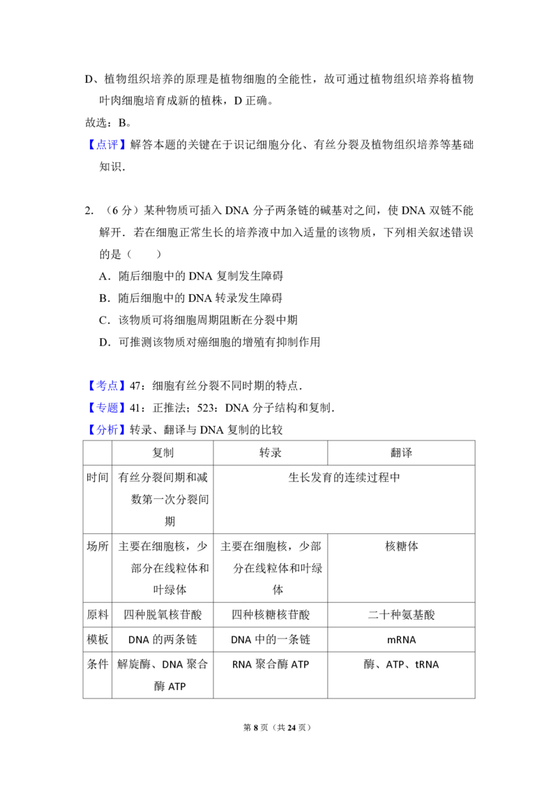 2016年全国统一高考生物试卷（新课标Ⅱ）（解析版）_全国卷+地方卷_6.生物_1.生物高考真题试卷_2008-2020年_全国卷_全国统一高考生物（新课标ⅱ）08-21_A4word版_PDF版赠送）