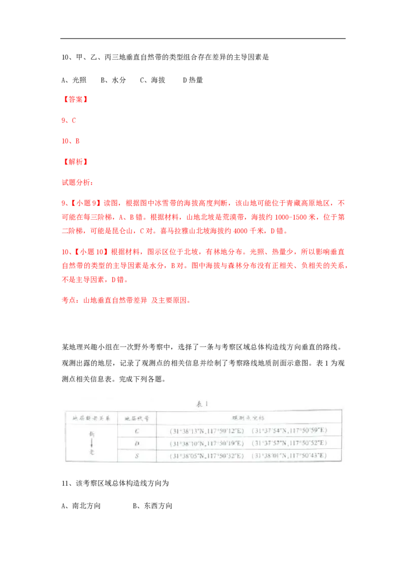 2015年高考真题地理（山东卷）（解析版）_全国卷+地方卷_8.地理_1.地理高考真题试卷_2008-2020年_地方卷_山东高考地理08-21_山东高考地理_A4版_PDF版