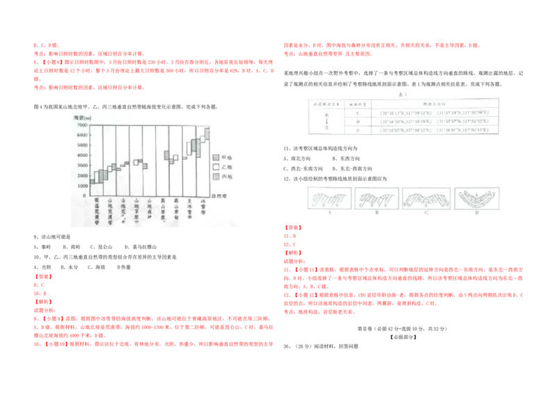 2015年高考真题地理（山东卷）（解析版）_全国卷+地方卷_8.地理_1.地理高考真题试卷_2008-2020年_地方卷_山东高考地理08-21_山东高考地理_A3版