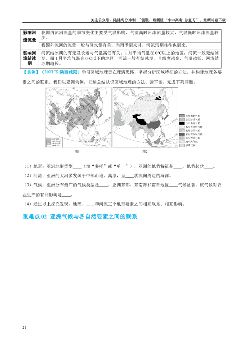 专题08亚洲和欧洲（讲义）（原卷版）_02中考总复习（2026版更新中）_09-地理-中考总复习_2024年中考复习资料_一轮复习_❤2024年中考地理一轮复习讲练测（全国通用）_配套讲义