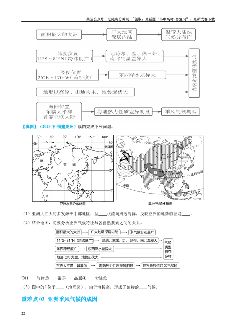 专题08亚洲和欧洲（讲义）（原卷版）_02中考总复习（2026版更新中）_09-地理-中考总复习_2024年中考复习资料_一轮复习_❤2024年中考地理一轮复习讲练测（全国通用）_配套讲义