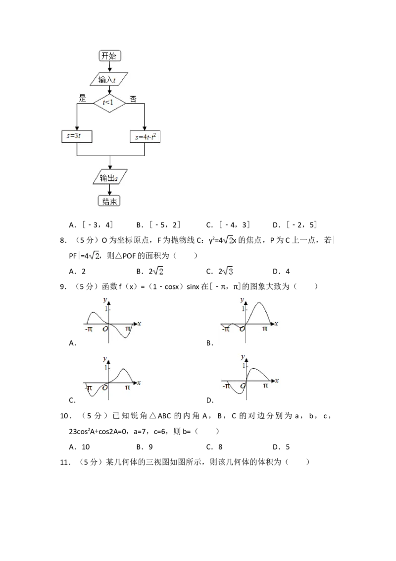 2013年全国统一高考数学试卷（文科）（新课标Ⅰ）（解析版）_全国卷+地方卷_2.数学_1.数学高考真题试卷_2008-2020年_地方卷_福建高考数学07-22_A4word版