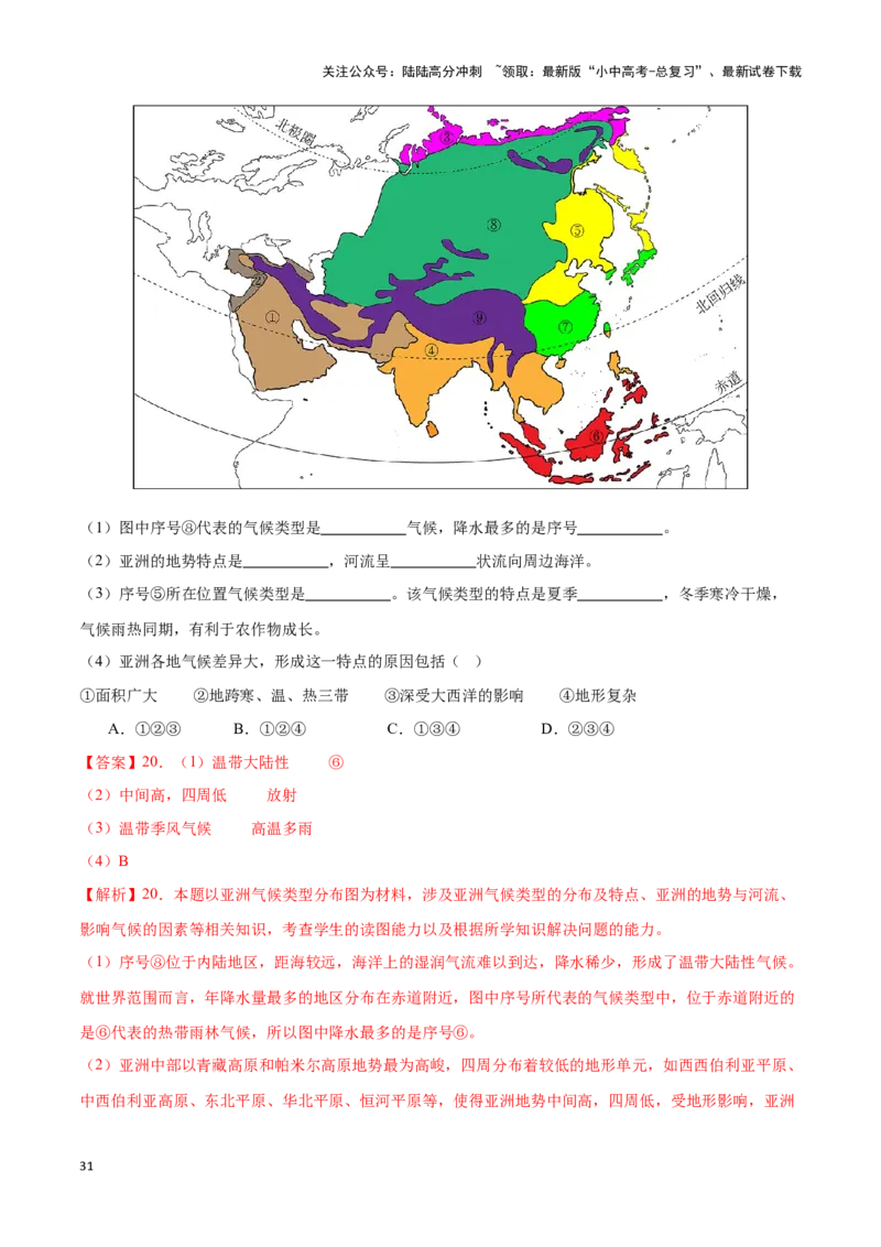 专题08亚洲-备战2024年中考地理识图速记手册与变式演练（全国通用）（解析版）_02中考总复习（2026版更新中）_09-地理-中考总复习_2024年中考复习资料_专项复习资料_答案解析版