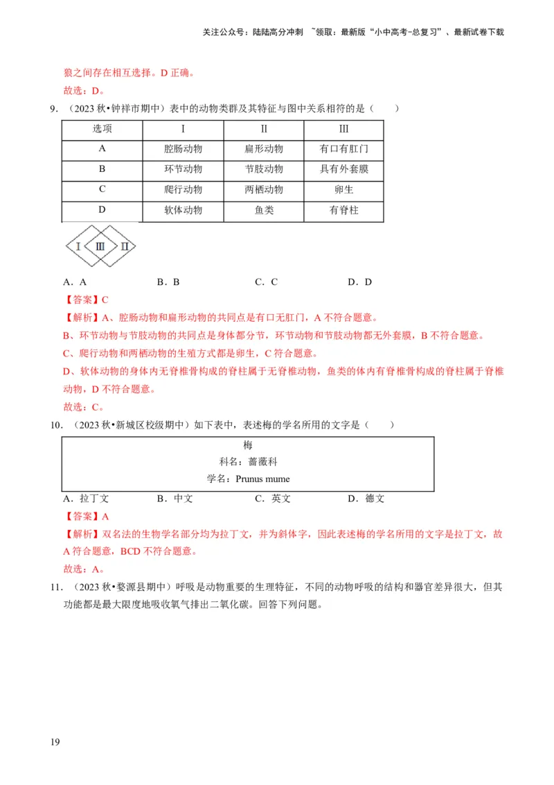 专题05生物的多样性及其保护（解析版）_02中考总复习（2026版更新中）_08-生物-中考总复习_2024年中考复习资料_专项复习_备战2024年中考生物真题题源解密