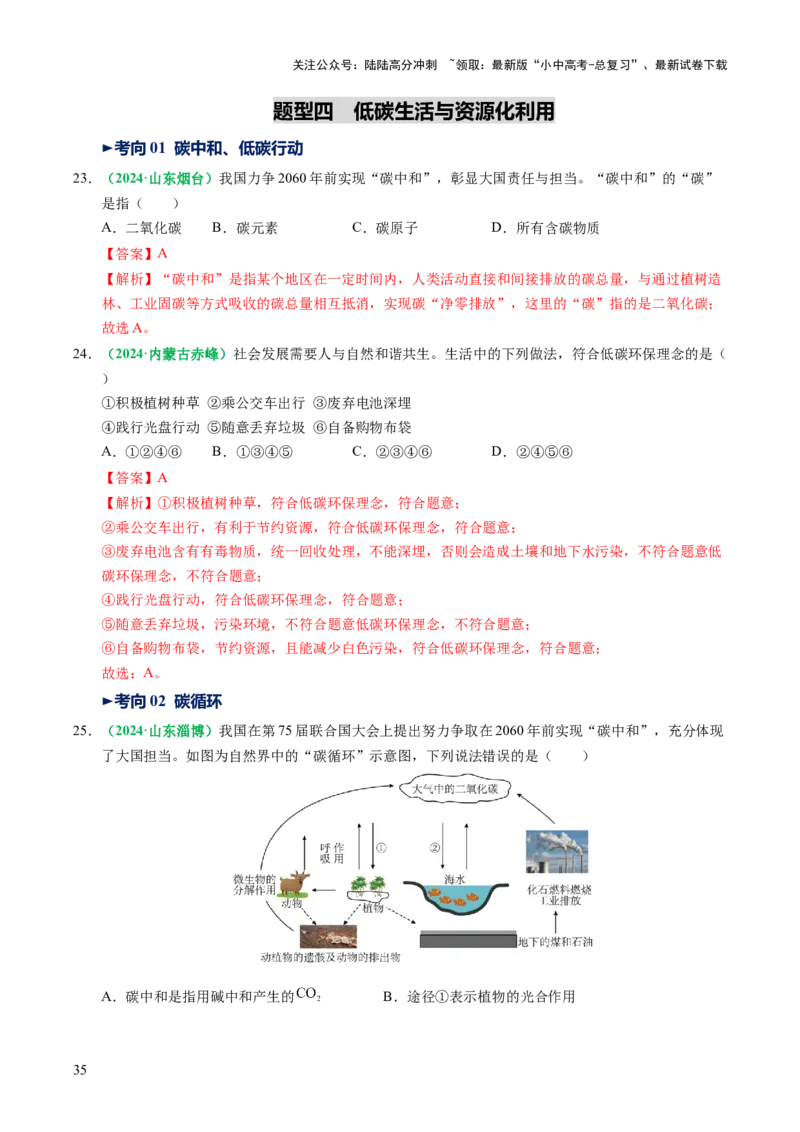 专题05碳和碳的氧化物（讲义）（解析版）_02中考总复习（2026版更新中）_05-化学-中考总复习_2025年中考复习资料_2025中考化学一轮复习讲义+课件_讲义_专题05碳和碳的氧化物（讲义）