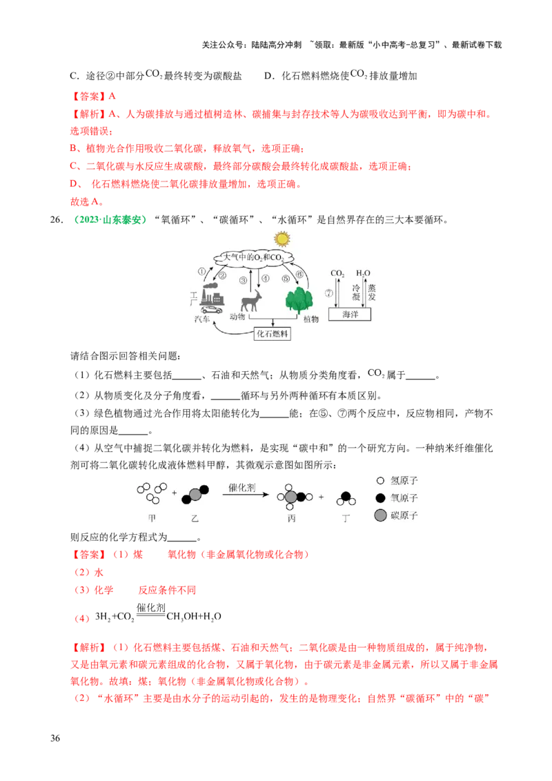 专题05碳和碳的氧化物（讲义）（解析版）_02中考总复习（2026版更新中）_05-化学-中考总复习_2025年中考复习资料_2025中考化学一轮复习讲义+课件_讲义_专题05碳和碳的氧化物（讲义）