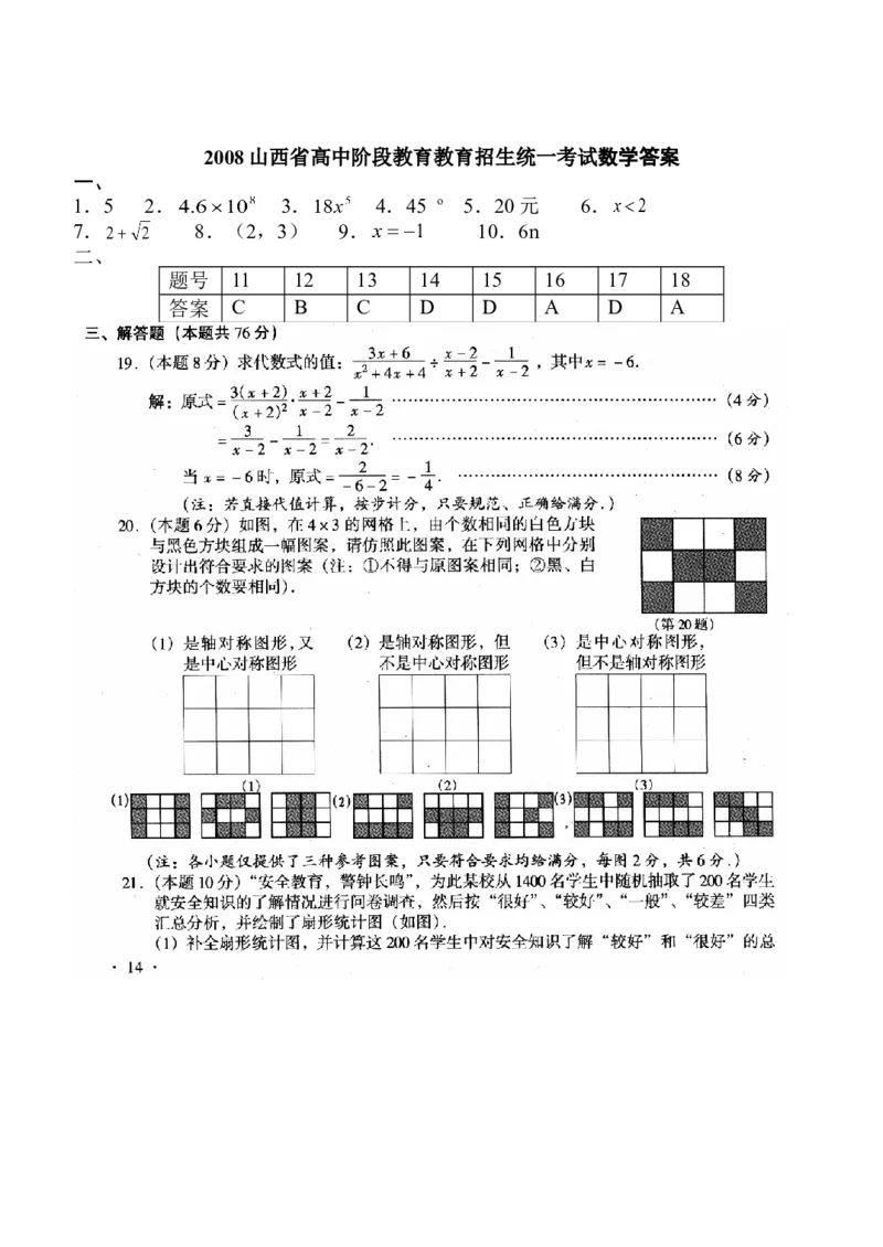 2008年山西省中考数学真题及答案_❤山西历年中考真题_2.山西中考数学2008-2025
