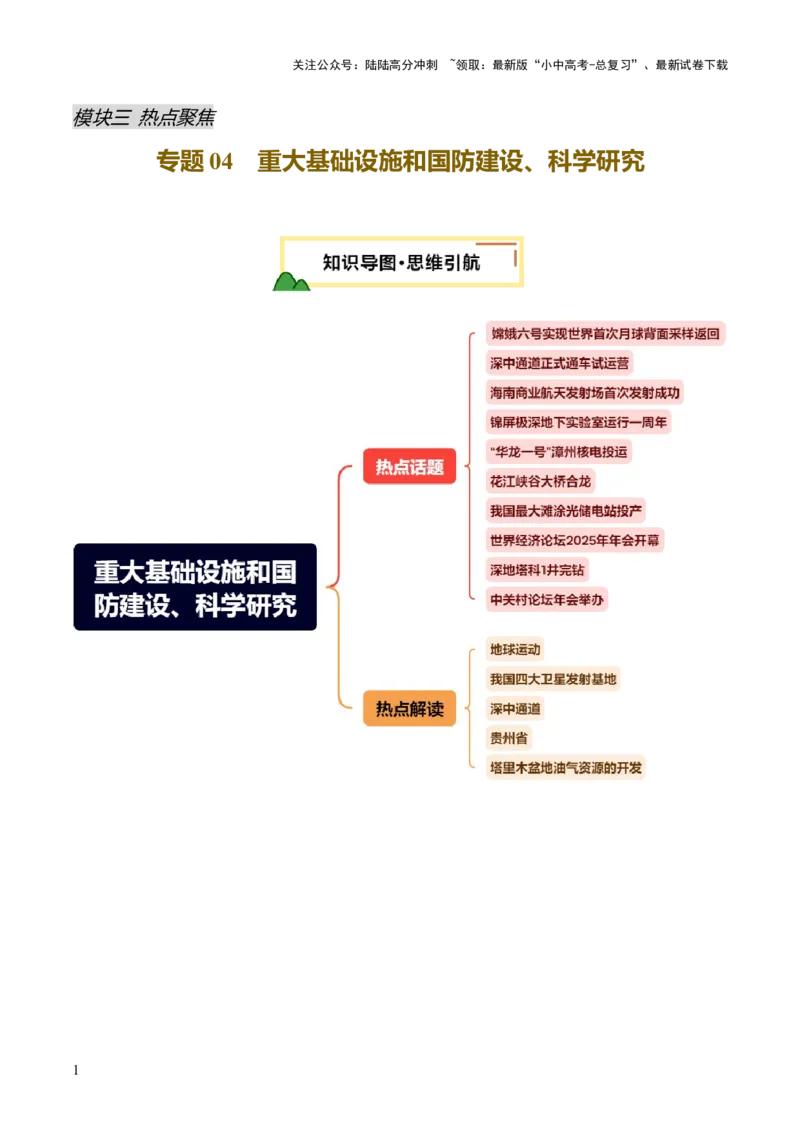 专题04重大基础设施和国防建设、科学研究（10大热点话题+5大考点提炼）（讲练）-2025年中考地理二轮复习（全国通用）（解析版）_02中考总复习（2026版更新中）_09-地理-中考总复习