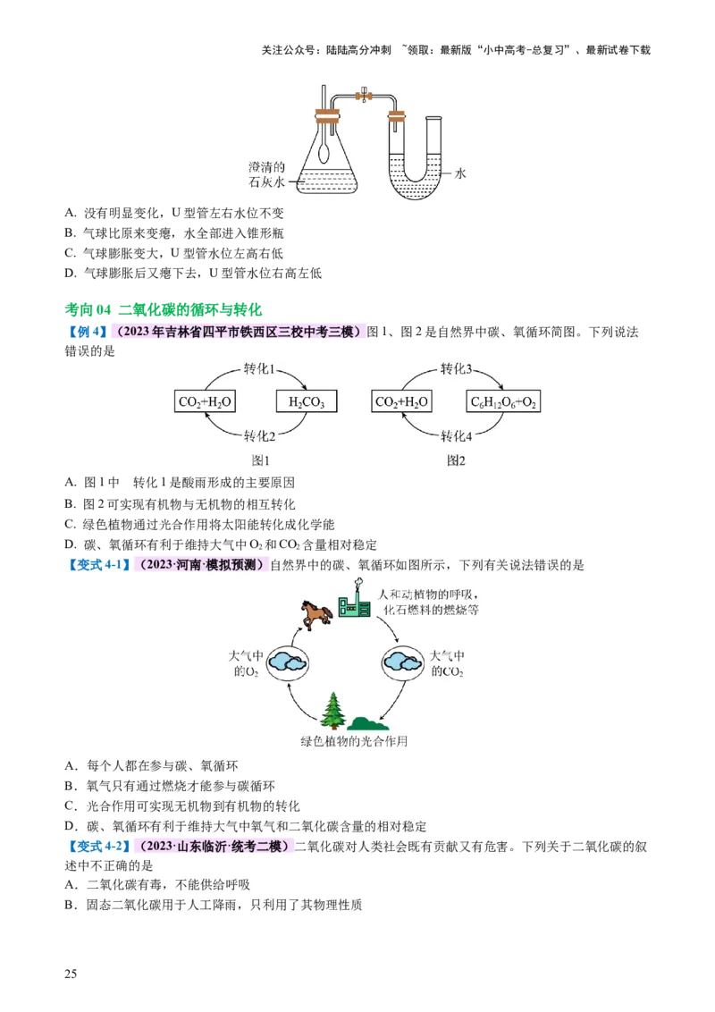 专题04碳和碳的化合物（讲义）（原卷版）_02中考总复习（2026版更新中）_05-化学-中考总复习_2024年中考复习资料_一轮复习资料_2024年中考化学一轮复习讲练测（全国通用）