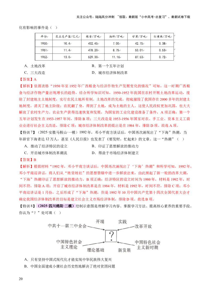 专题08政道维新：新中国政治演进与国家统一（讲练）（解析版）_02中考总复习（2026版更新中）_06-历史-中考总复习_2025年中考复习资料_2025中考二轮课件ppt+讲义+练习历史_讲义+练习