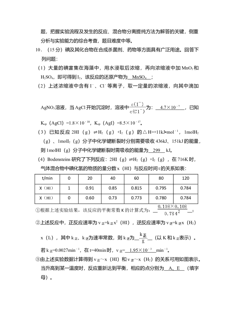 2015年全国统一高考化学试卷（新课标Ⅰ）（解析版）_全国卷+地方卷_5.化学_1.化学高考真题试卷_2008-2020年_全国卷_全国统一高考化学（新课标ⅰ）2008-2021_A4word版