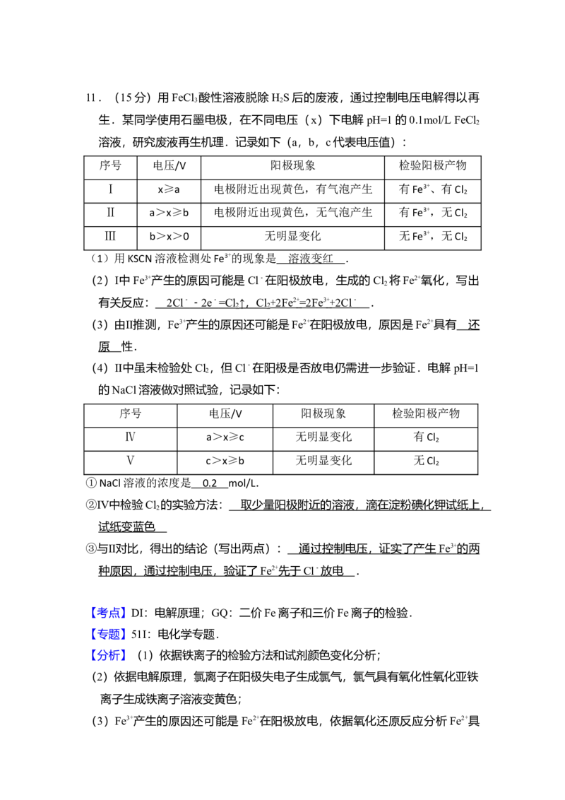 2014年北京市高考化学试卷（解析版）_全国卷+地方卷_5.化学_1.化学高考真题试卷_2008-2020年_地方卷_北京高考化学2008-2020_A4word版
