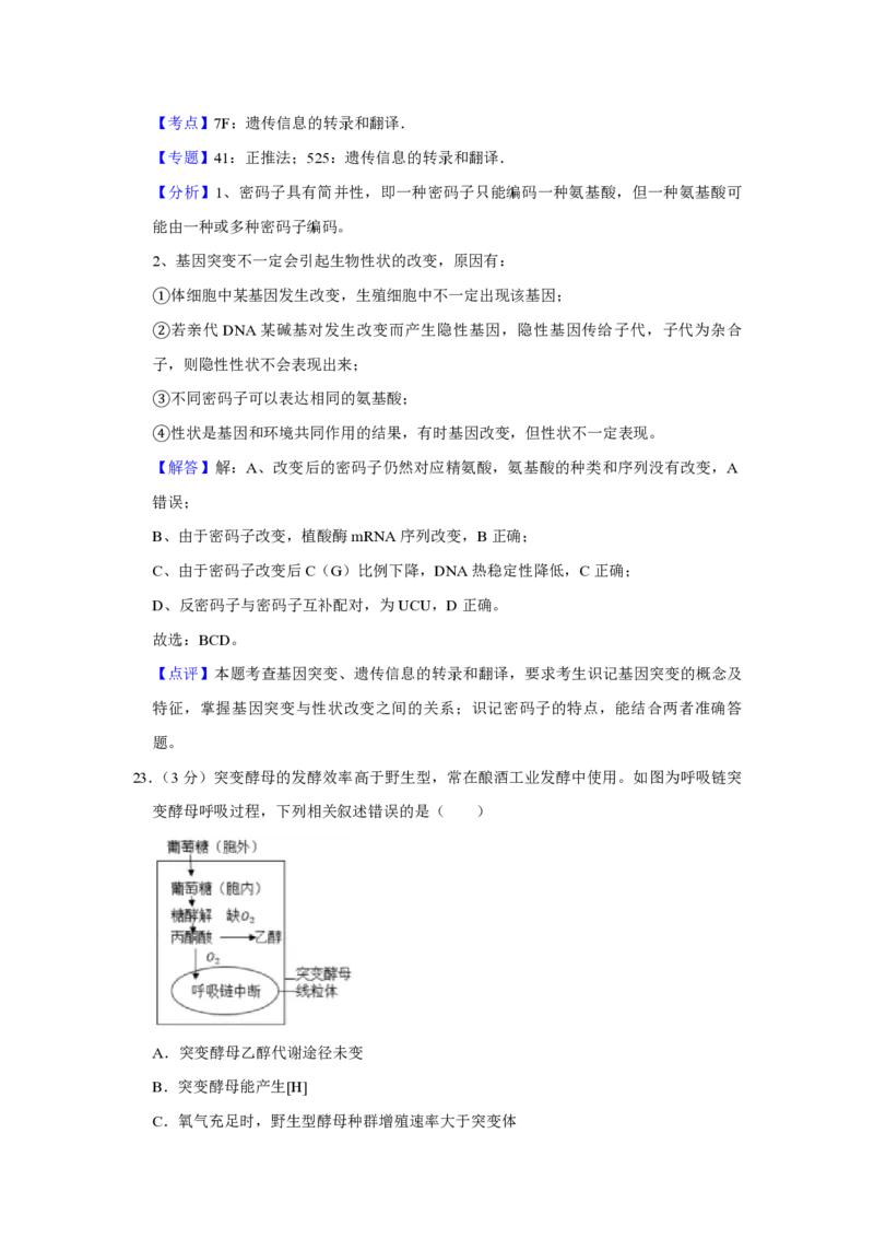 2016年江苏省高考生物试卷解析版_全国卷+地方卷_6.生物_1.生物高考真题试卷_2008-2020年_地方卷_江苏高考生物07-20_A4word版_PDF版（赠送）