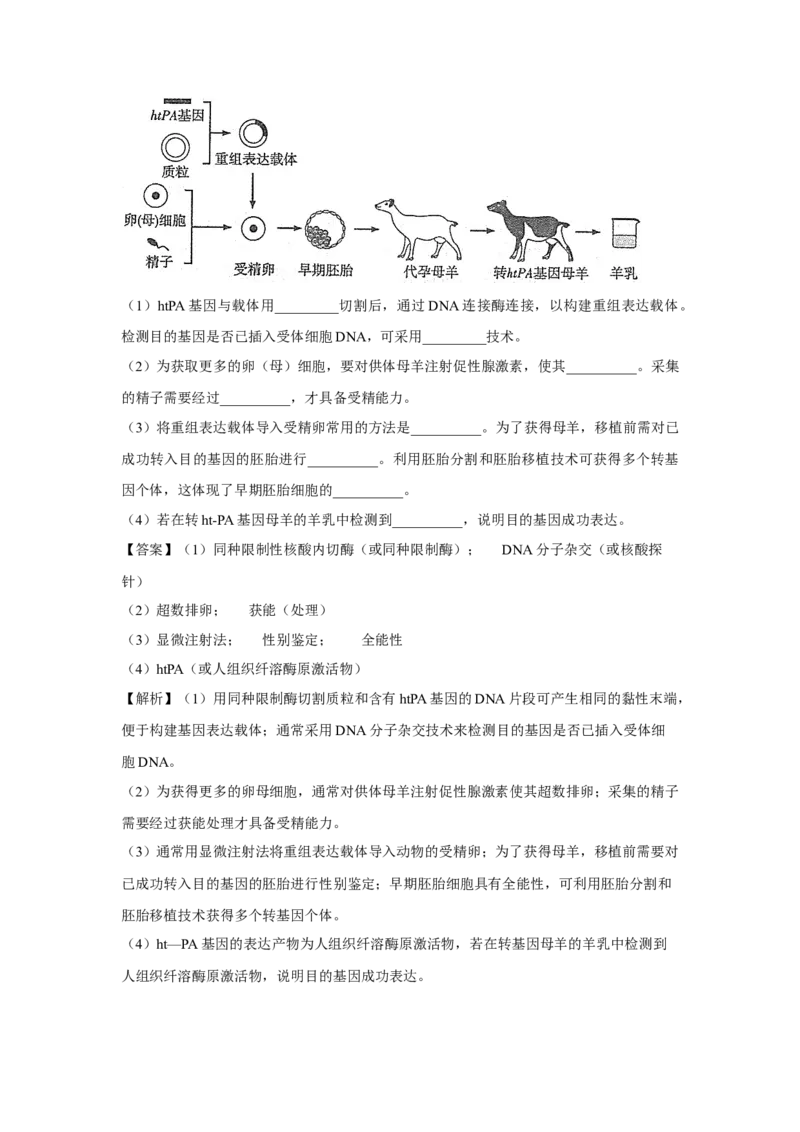 2014年高考真题生物（山东卷）（解析版）_全国卷+地方卷_6.生物_1.生物高考真题试卷_2008-2020年_地方卷_山东高考生物08-21_山东高考生物_A4版