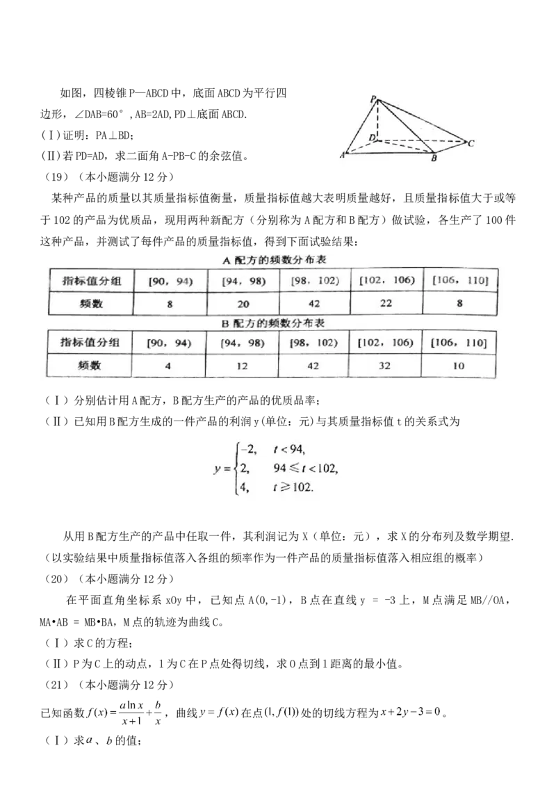 2011年海南省高考数学（原卷版）（理科）_全国卷+地方卷_2.数学_1.数学高考真题试卷_2008-2020年_地方卷_海南高考数学08-22_A4word版_原卷版（建议只打印原卷版，答案版手机对答案即可）